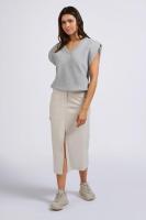 YAYA_Beige_midi_rok_met_split_en_elastische_taille_met_riemlussen_1